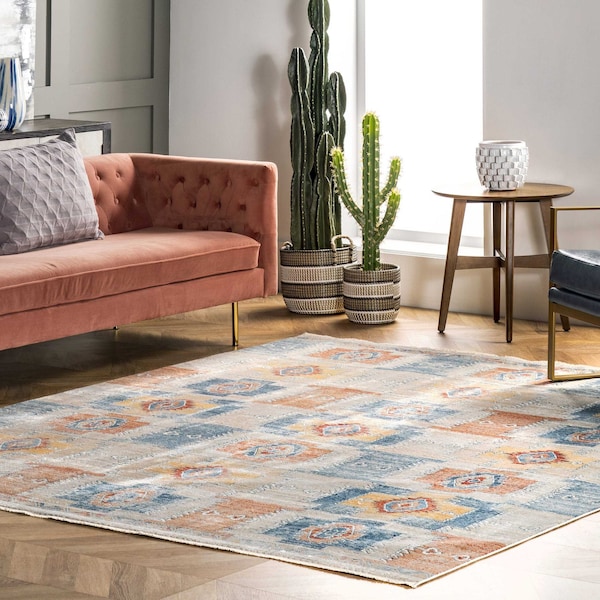 Nuloom Kingsley Distressed Aztec Area Rug 8ft x 10ft KKSL10A8010 Zoro